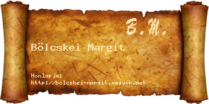 Bölcskei Margit névjegykártya